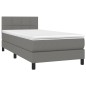 vidaXL Cama box spring con colchón tela gris oscuro 80x200 cm