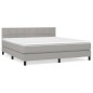 vidaXL Cama box spring con colchón tela gris claro 180x200 cm vidaXL Cama box spring con colchón tela gris claro 180x200 cm