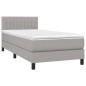 vidaXL Cama box spring con colchón tela gris claro 80x200 cm