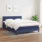 vidaXL Cama box spring con colchón tela azul 140x200 cm vidaXL Cama box spring con colchón tela azul 140x200 cm