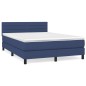 vidaXL Cama box spring con colchón tela azul 140x200 cm vidaXL Cama box spring con colchón tela azul 140x200 cm