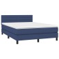 vidaXL Cama box spring con colchón tela azul 140x200 cm vidaXL Cama box spring con colchón tela azul 140x200 cm