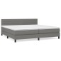 vidaXL Cama box spring con colchón tela gris oscuro 200x200 cm