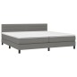 vidaXL Cama box spring con colchón tela gris oscuro 200x200 cm
