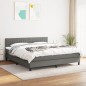 vidaXL Cama box spring con colchón tela gris oscuro 160x200 cm vidaXL Cama box spring con colchón tela gris oscuro 160x200 cm