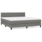 vidaXL Cama box spring con colchón tela gris oscuro 160x200 cm vidaXL Cama box spring con colchón tela gris oscuro 160x200 cm