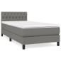 vidaXL Cama box spring con colchón tela gris oscuro 90x200 cm vidaXL Cama box spring con colchón tela gris oscuro 90x200 cm