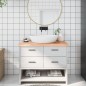 vidaXL Encimera baño madera maciza tratada marrón claro 100x40x(2-6)cm vidaXL Encimera baño madera maciza tratada marrón claro 100x40x(2-6)cm