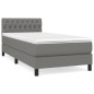 vidaXL Cama box spring con colchón tela gris oscuro 90x190 cm vidaXL Cama box spring con colchón tela gris oscuro 90x190 cm