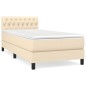 vidaXL Cama box spring con colchón tela color crema 90x200 cm vidaXL Cama box spring con colchón tela color crema 90x200 cm