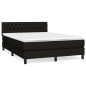vidaXL Cama box spring con colchón tela negro 140x190 cm vidaXL Cama box spring con colchón tela negro 140x190 cm