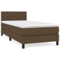 vidaXL Cama box spring con colchón tela marrón oscuro 90x190 cm vidaXL Cama box spring con colchón tela marrón oscuro 90x190 cm