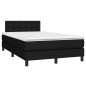 vidaXL Cama box spring con colchón tela negro 120x200 cm vidaXL Cama box spring con colchón tela negro 120x200 cm