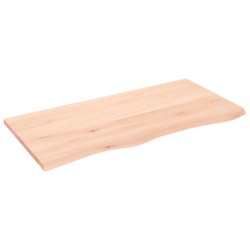 vidaXL Encimera de baño madera maciza sin tratar 100x50x2 cm