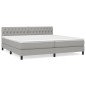 vidaXL Cama box spring con colchón tela gris claro 200x200 cm vidaXL Cama box spring con colchón tela gris claro 200x200 cm