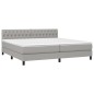 vidaXL Cama box spring con colchón tela gris claro 200x200 cm vidaXL Cama box spring con colchón tela gris claro 200x200 cm