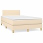 vidaXL Cama box spring con colchón tela color crema 120x200 cm vidaXL Cama box spring con colchón tela color crema 120x200 cm