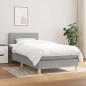 vidaXL Cama box spring con colchón tela gris claro 90x200 cm vidaXL Cama box spring con colchón tela gris claro 90x200 cm