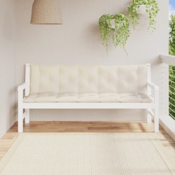 vidaXL Cojines de banco de jardín 2 uds blanco crema 180x50x7 cm