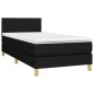 vidaXL Cama box spring con colchón tela negro 90x200 cm vidaXL Cama box spring con colchón tela negro 90x200 cm