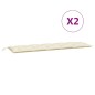 vidaXL Cojines de banco de jardín 2 uds blanco crema 180x50x7 cm vidaXL Cojines de banco de jardín 2 uds blanco crema 180x50x7 cm