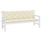 vidaXL Cojines de banco de jardín 2 uds blanco crema 180x50x7 cm vidaXL Cojines de banco de jardín 2 uds blanco crema 180x50x7 cm