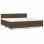 vidaXL Cama box spring con colchón tela marrón oscuro 200x200 cm vidaXL Cama box spring con colchón tela marrón oscuro 200x200 cm