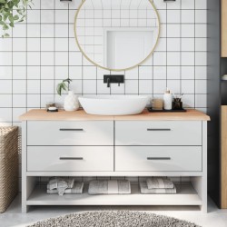 vidaXL Encimera de baño madera maciza sin tratar 160x60x(2-4) cm