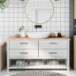 vidaXL Encimera de baño madera maciza sin tratar 160x60x(2-4) cm vidaXL Encimera de baño madera maciza sin tratar 160x60x(2-4) cm