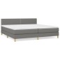 vidaXL Cama box spring con colchón tela gris oscuro 200x200 cm vidaXL Cama box spring con colchón tela gris oscuro 200x200 cm