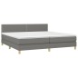 vidaXL Cama box spring con colchón tela gris oscuro 200x200 cm vidaXL Cama box spring con colchón tela gris oscuro 200x200 cm