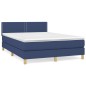 vidaXL Cama box spring con colchón tela azul 140x200 cm vidaXL Cama box spring con colchón tela azul 140x200 cm