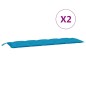 vidaXL Cojines de banco de jardín 2 uds azul claro 180x50x7 cm vidaXL Cojines de banco de jardín 2 uds azul claro 180x50x7 cm