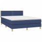 vidaXL Cama box spring con colchón tela azul 140x200 cm vidaXL Cama box spring con colchón tela azul 140x200 cm