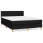 vidaXL Cama box spring con colchón tela negro 140x190 cm vidaXL Cama box spring con colchón tela negro 140x190 cm