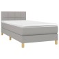 vidaXL Cama box spring con colchón tela gris claro 80x200 cm
