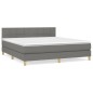 vidaXL Cama box spring con colchón tela gris oscuro 160x200 cm vidaXL Cama box spring con colchón tela gris oscuro 160x200 cm