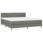 vidaXL Cama box spring con colchón tela gris oscuro 160x200 cm vidaXL Cama box spring con colchón tela gris oscuro 160x200 cm