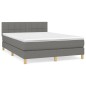 vidaXL Cama box spring con colchón tela gris oscuro 140x200 cm vidaXL Cama box spring con colchón tela gris oscuro 140x200 cm