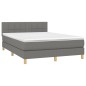vidaXL Cama box spring con colchón tela gris oscuro 140x200 cm vidaXL Cama box spring con colchón tela gris oscuro 140x200 cm