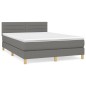 vidaXL Cama box spring con colchón tela gris oscuro 140x200 cm vidaXL Cama box spring con colchón tela gris oscuro 140x200 cm