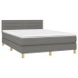 vidaXL Cama box spring con colchón tela gris oscuro 140x200 cm vidaXL Cama box spring con colchón tela gris oscuro 140x200 cm