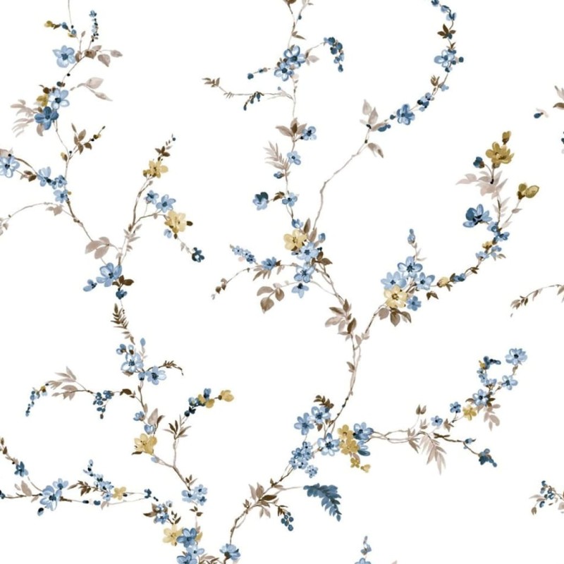 Noordwand Papel pintado Blooming Garden 6 Floral Strands blanco y azul Noordwand Papel pintado Blooming Garden 6 Floral Strands blanco y azul