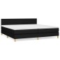 vidaXL Cama box spring con colchón tela negro 200x200 cm vidaXL Cama box spring con colchón tela negro 200x200 cm