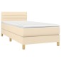 vidaXL Cama box spring con colchón tela color crema 90x200 cm vidaXL Cama box spring con colchón tela color crema 90x200 cm