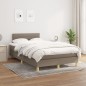 vidaXL Cama box spring con colchón tela gris taupe 120x200 cm vidaXL Cama box spring con colchón tela gris taupe 120x200 cm