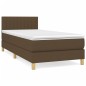 vidaXL Cama box spring con colchón tela marrón oscuro 90x190 cm vidaXL Cama box spring con colchón tela marrón oscuro 90x190 cm