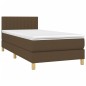 vidaXL Cama box spring con colchón tela marrón oscuro 90x190 cm vidaXL Cama box spring con colchón tela marrón oscuro 90x190 cm