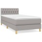 vidaXL Cama box spring con colchón tela gris claro 90x200 cm vidaXL Cama box spring con colchón tela gris claro 90x200 cm