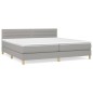 vidaXL Cama box spring con colchón tela gris claro 200x200 cm vidaXL Cama box spring con colchón tela gris claro 200x200 cm